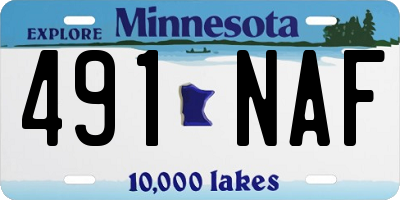 MN license plate 491NAF