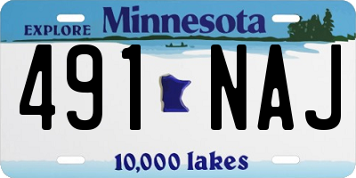 MN license plate 491NAJ