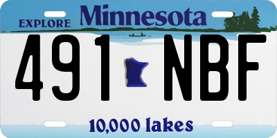 MN license plate 491NBF