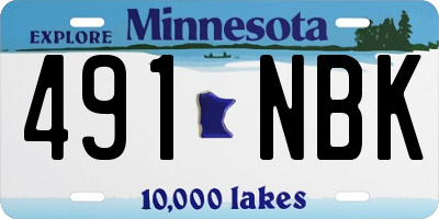 MN license plate 491NBK