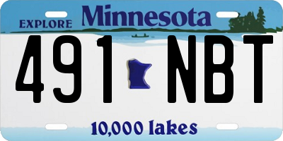 MN license plate 491NBT