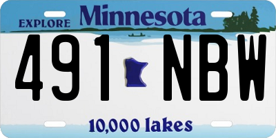 MN license plate 491NBW