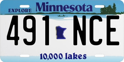 MN license plate 491NCE