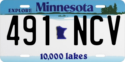 MN license plate 491NCV