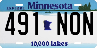 MN license plate 491NON