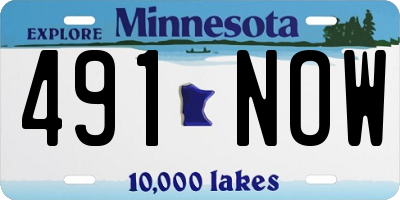 MN license plate 491NOW