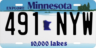 MN license plate 491NYW