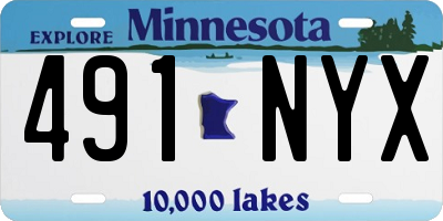 MN license plate 491NYX