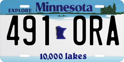 MN license plate 491ORA