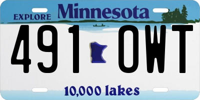 MN license plate 491OWT