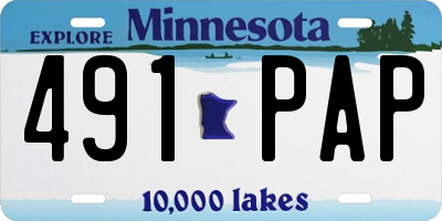 MN license plate 491PAP