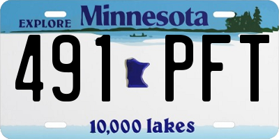 MN license plate 491PFT