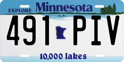 MN license plate 491PIV