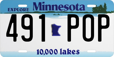 MN license plate 491POP