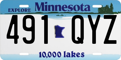 MN license plate 491QYZ