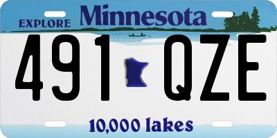 MN license plate 491QZE