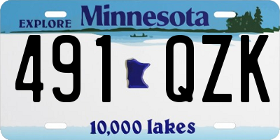 MN license plate 491QZK