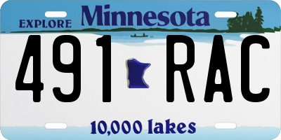 MN license plate 491RAC