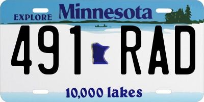 MN license plate 491RAD