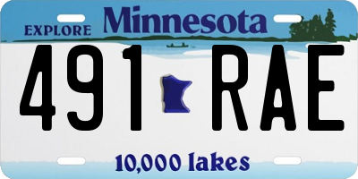 MN license plate 491RAE