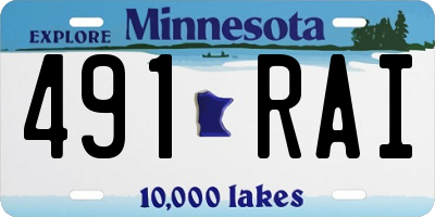 MN license plate 491RAI