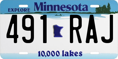 MN license plate 491RAJ
