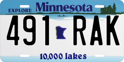 MN license plate 491RAK