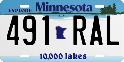 MN license plate 491RAL