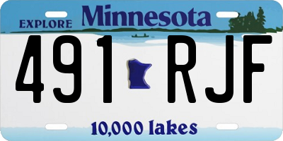 MN license plate 491RJF