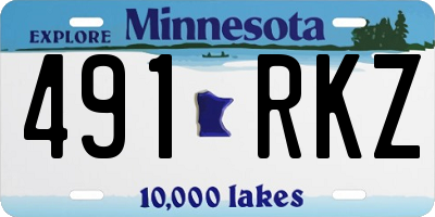 MN license plate 491RKZ