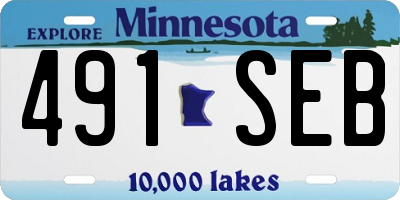 MN license plate 491SEB