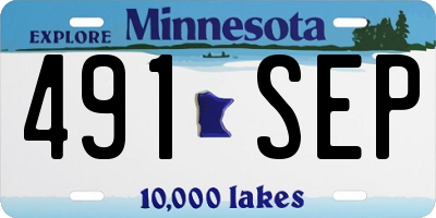 MN license plate 491SEP
