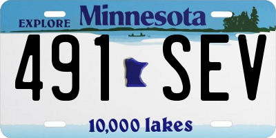 MN license plate 491SEV