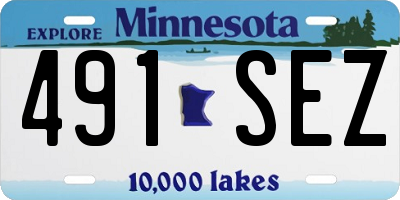 MN license plate 491SEZ