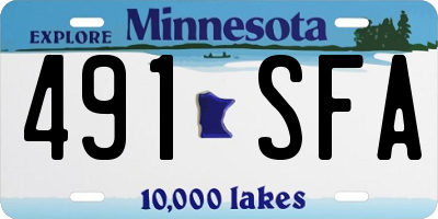 MN license plate 491SFA