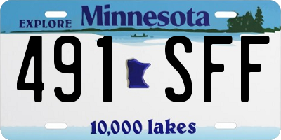 MN license plate 491SFF
