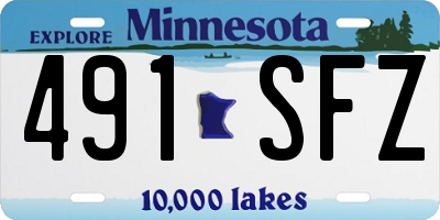 MN license plate 491SFZ