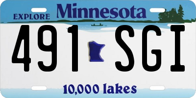 MN license plate 491SGI