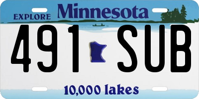 MN license plate 491SUB