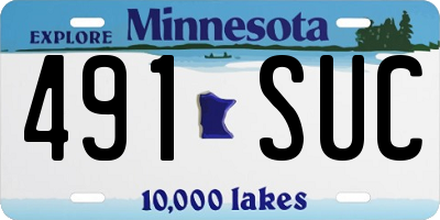 MN license plate 491SUC