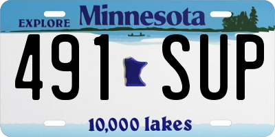 MN license plate 491SUP