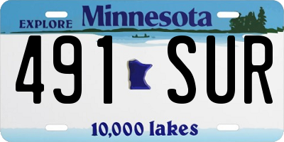 MN license plate 491SUR