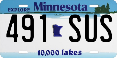 MN license plate 491SUS