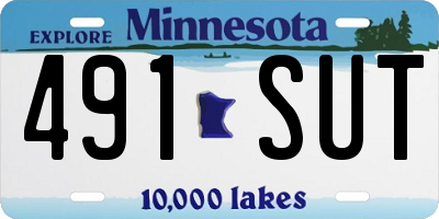 MN license plate 491SUT