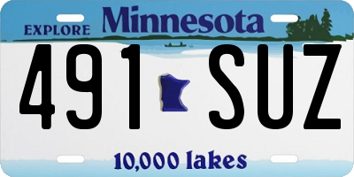 MN license plate 491SUZ