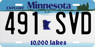 MN license plate 491SVD