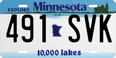 MN license plate 491SVK