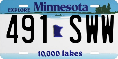 MN license plate 491SWW