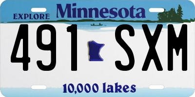 MN license plate 491SXM
