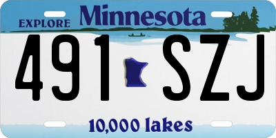 MN license plate 491SZJ